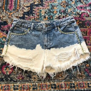 Free People Distressed Denim Jean Shorts